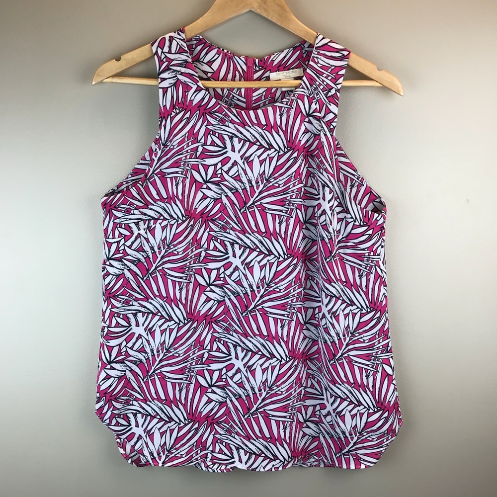 Saint Tropez West Sleeveless Palm Tree Top